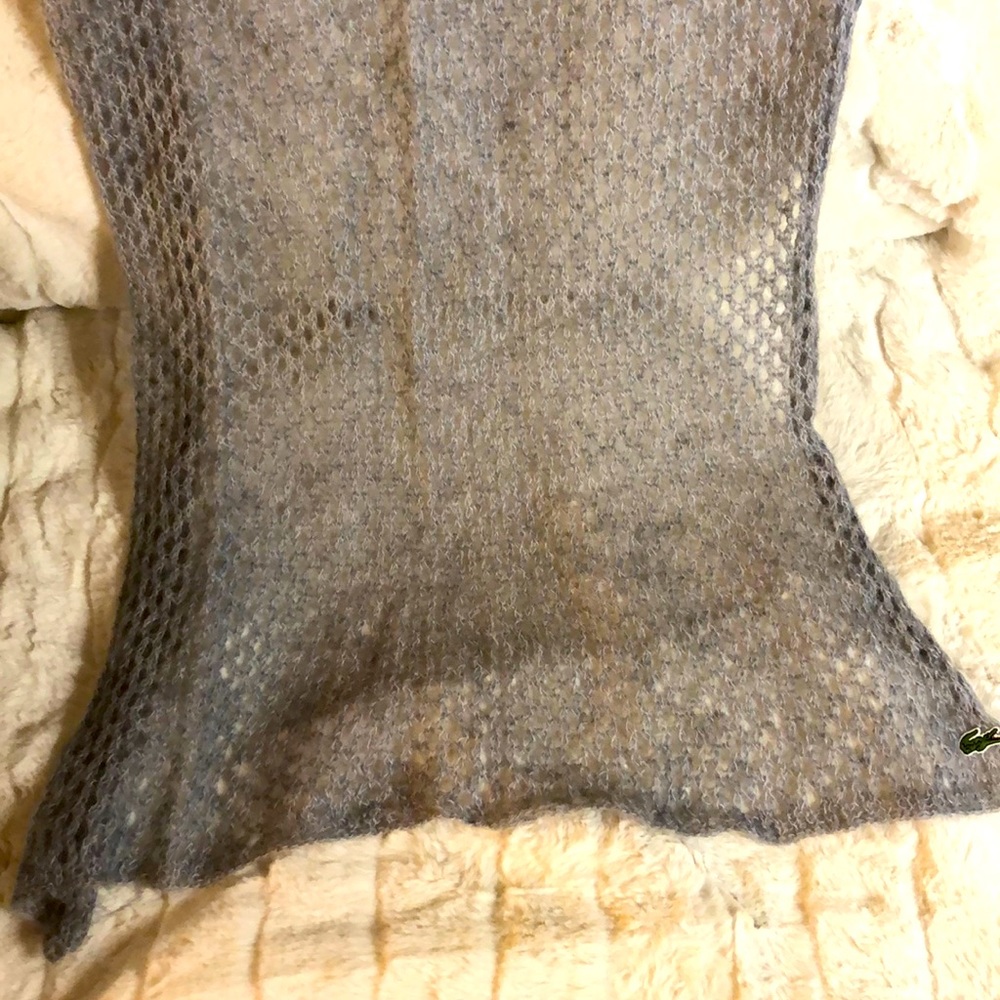 LACOSTE waffle knit blanket scarf